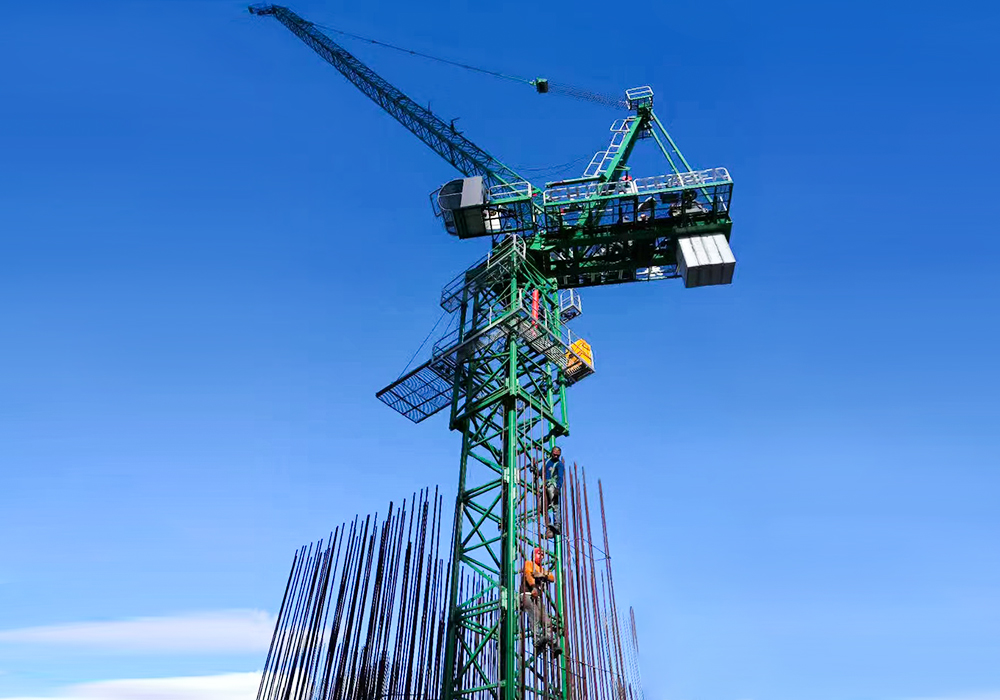 QTD80 Luffing-Jib Tower Crane 6t Jib Comprimento 40m